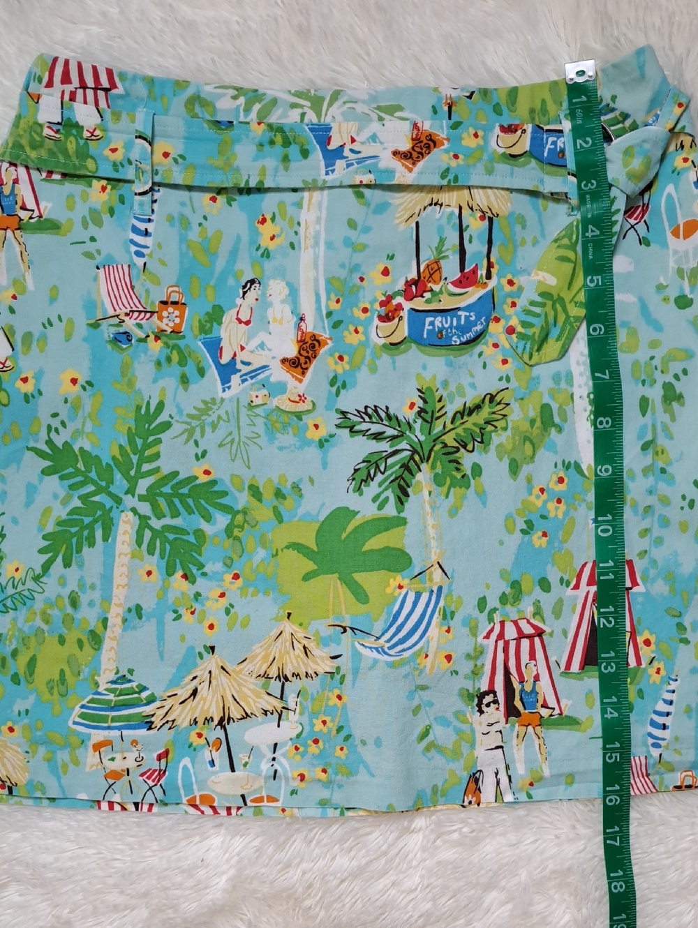 Larry Levine Tropical Cabana Beach Print Skort Size 6 - Picture 10 of 11